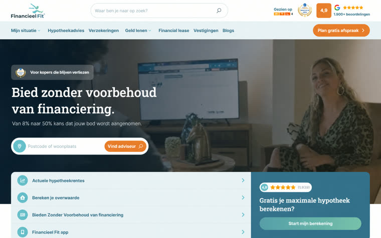 Voorbeeld van dezelfde Financieel Fit-pagina met een gerichte kop