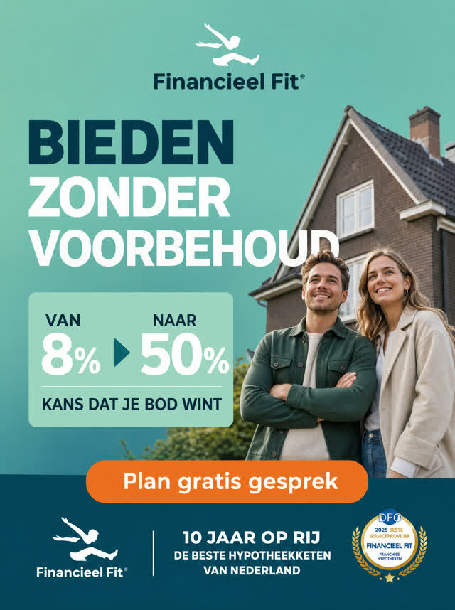 Conceptadvertentie over sterker bieden met financiële zekerheid